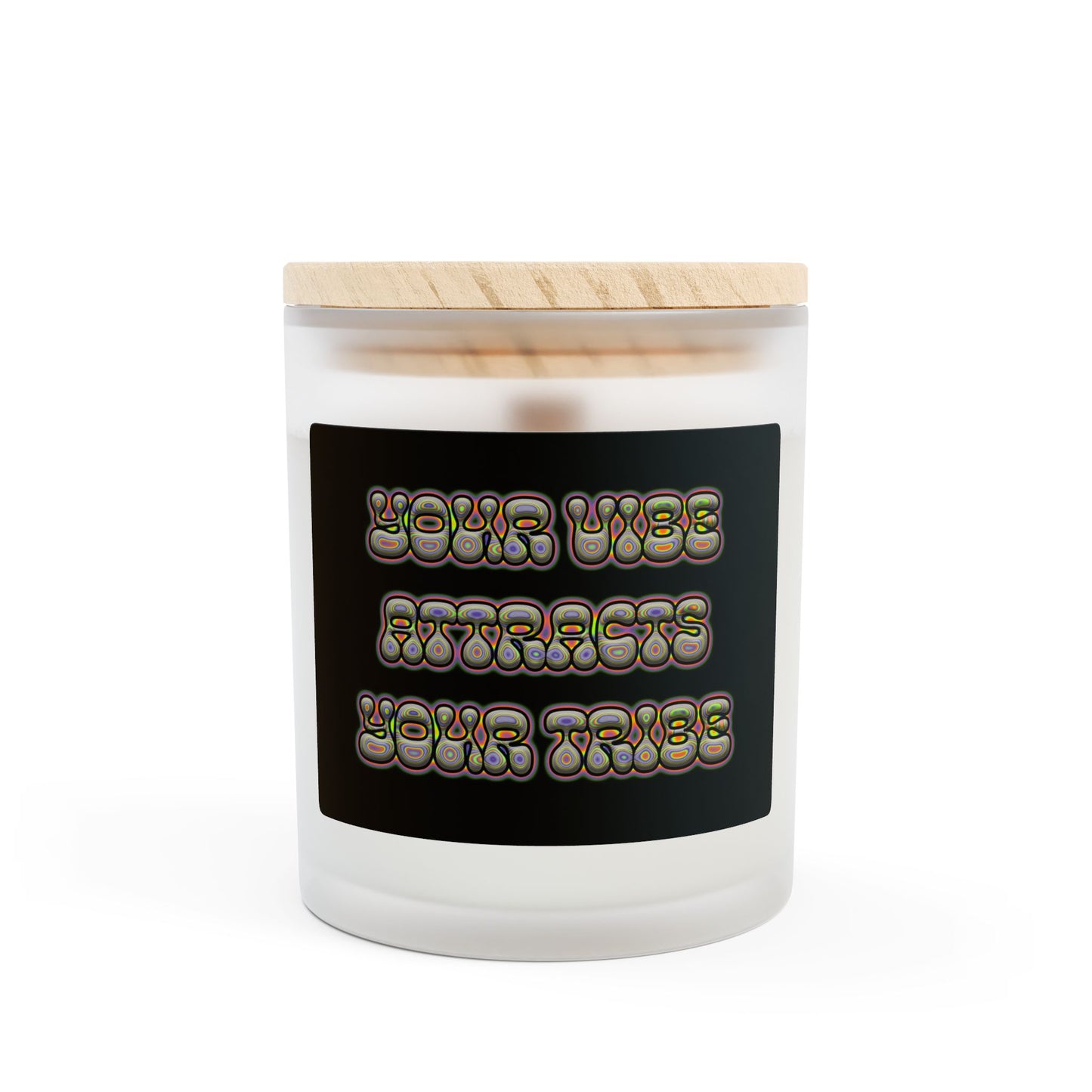 "Your Vibe Attracts Your Tribe" Inspirational Frosted Glass Candle - 11oz