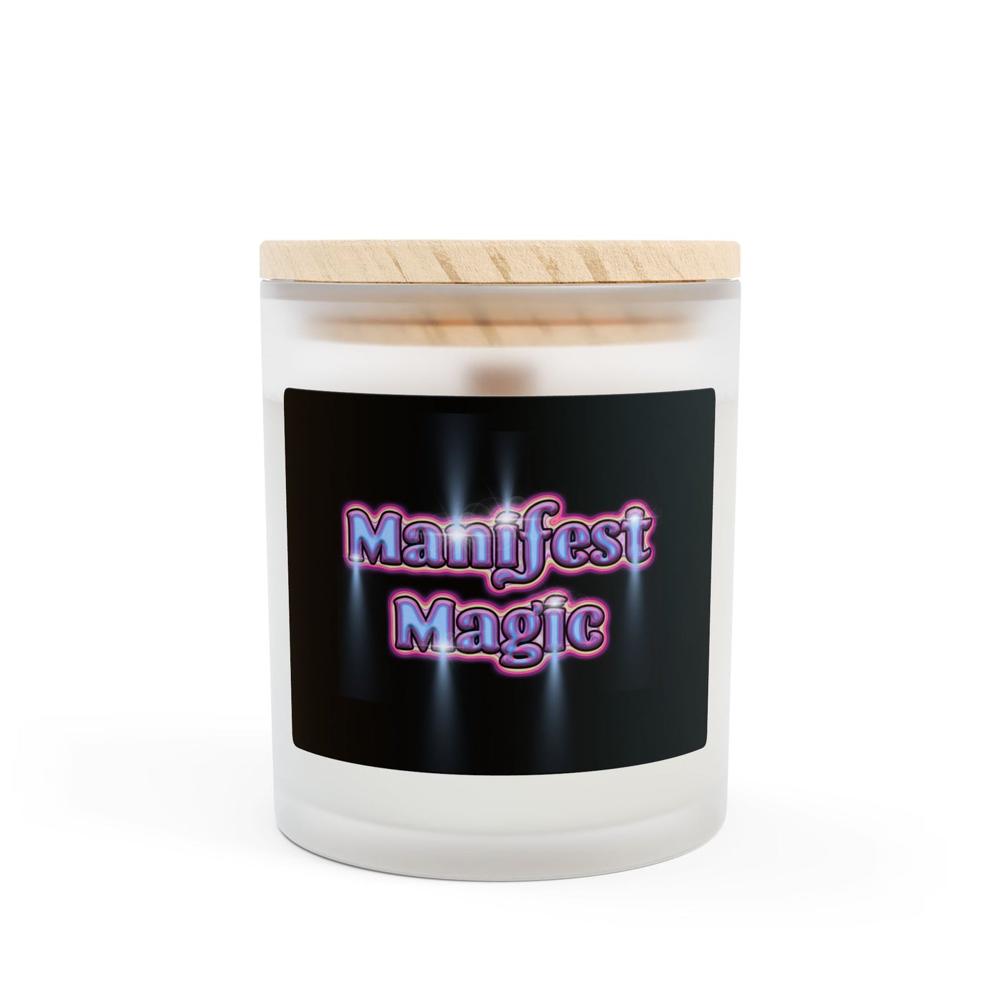 "Manifest Magic" Frosted Glass Candle - 11oz - Inspirational Home Decor for Relaxation and Parties