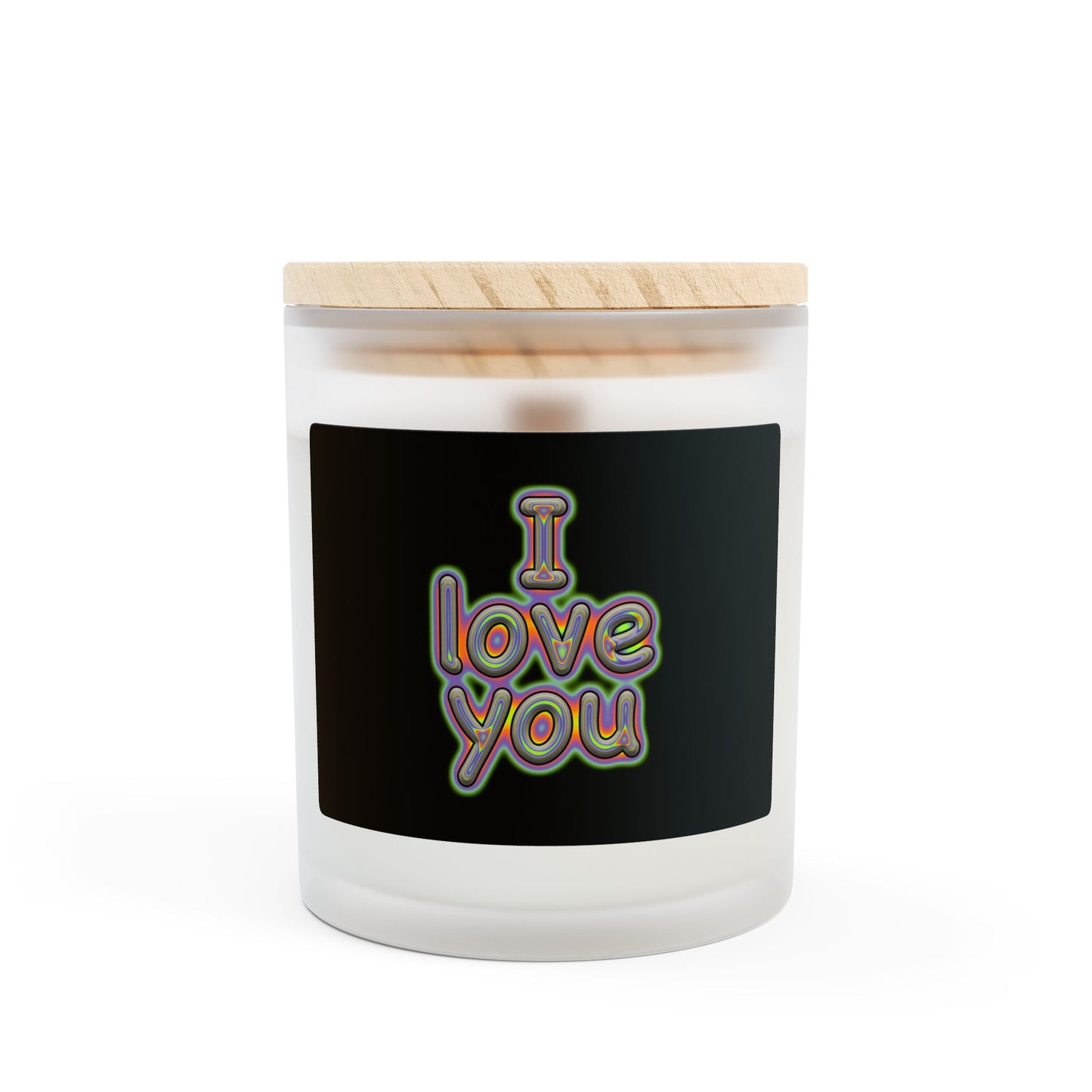 "I Love You" Frosted Glass Candle - 11oz Romantic Gift for Home