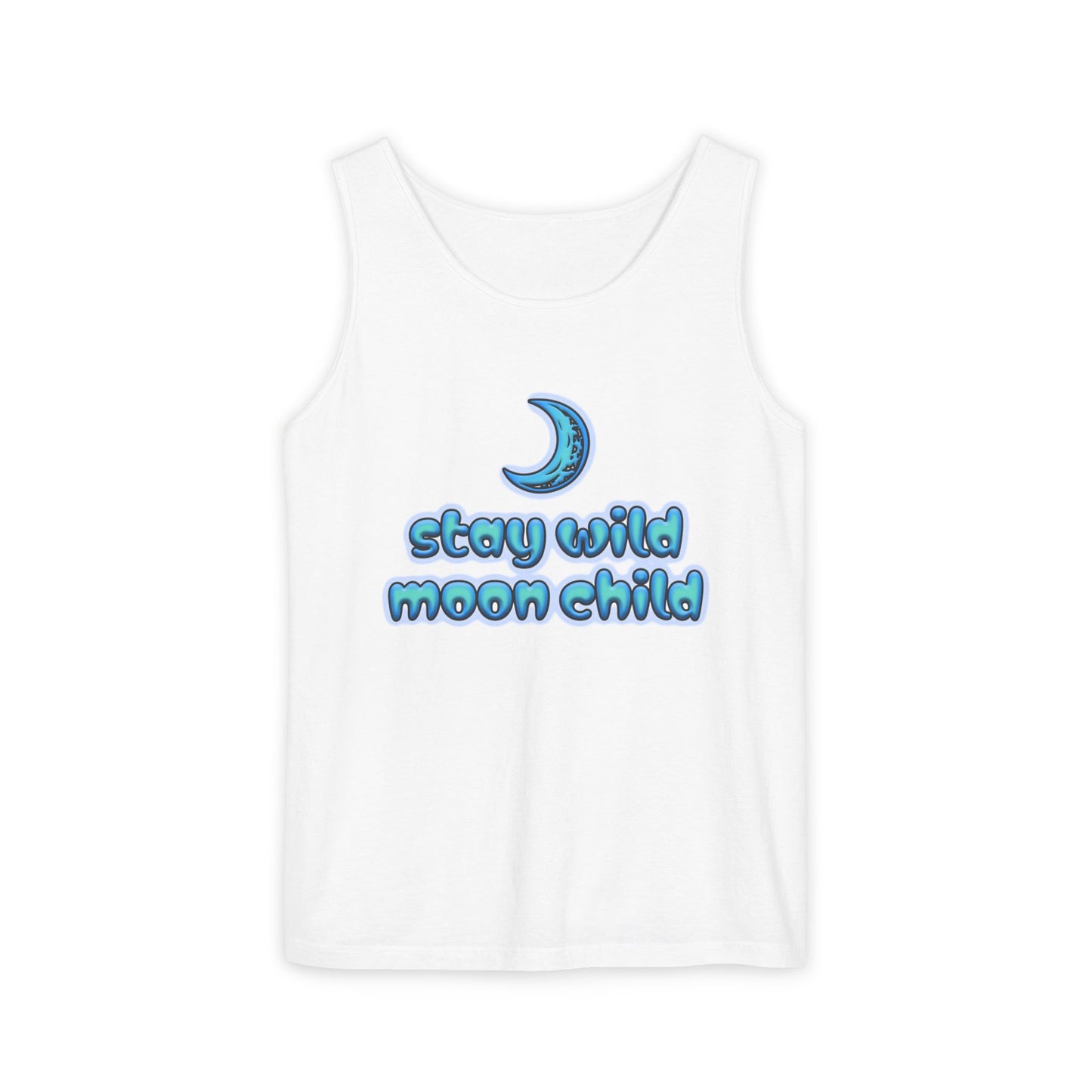 "Stay Wild Moon Child" Tank Top - Unisex Garment-Dyed Tee for Bohemian Spirit