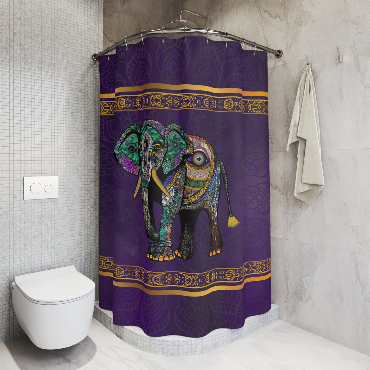 "Maharaja" Elephant - Polyester Shower Curtain