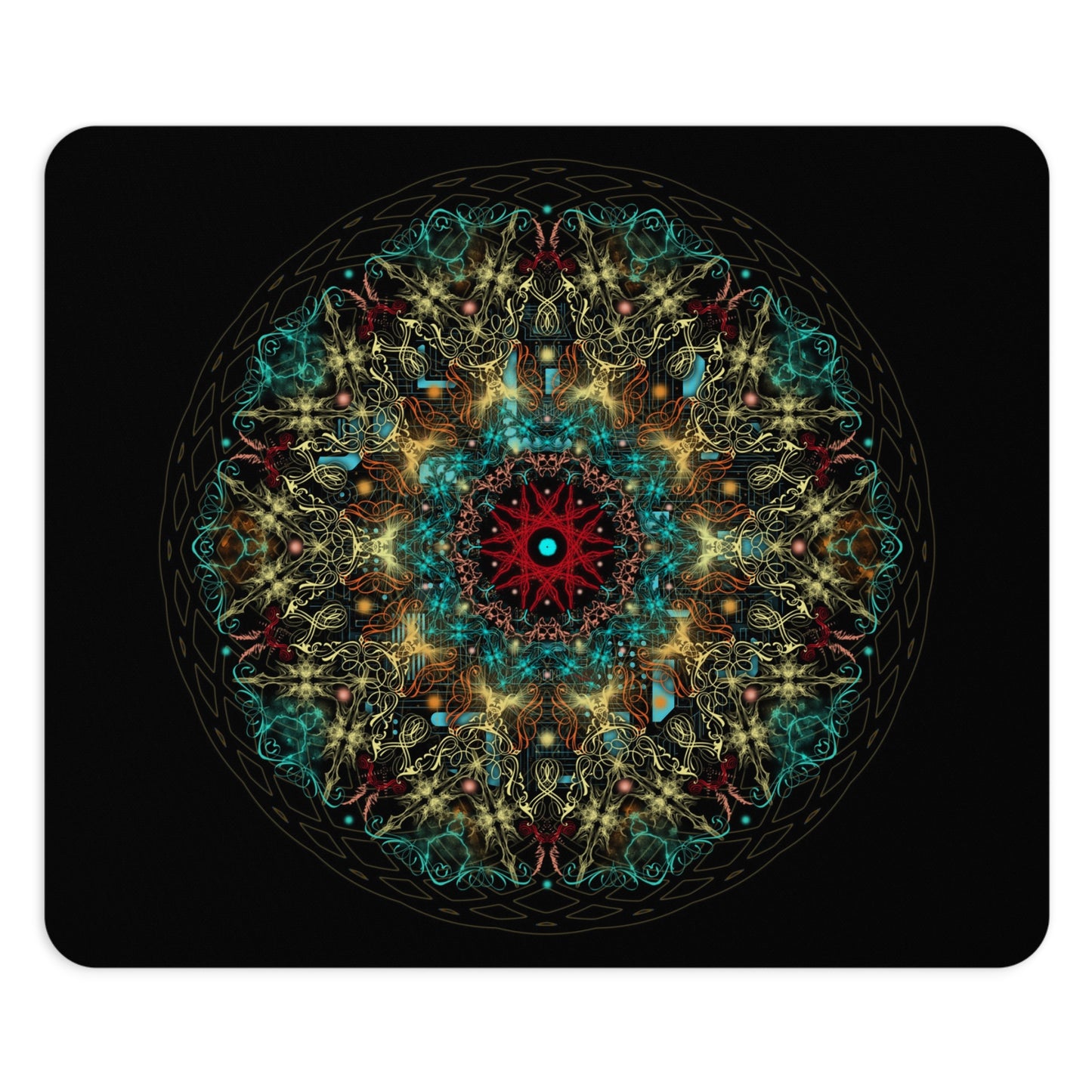 Mystical Mandala Mouse Pad - Vibrant Design for Creative Workspaces