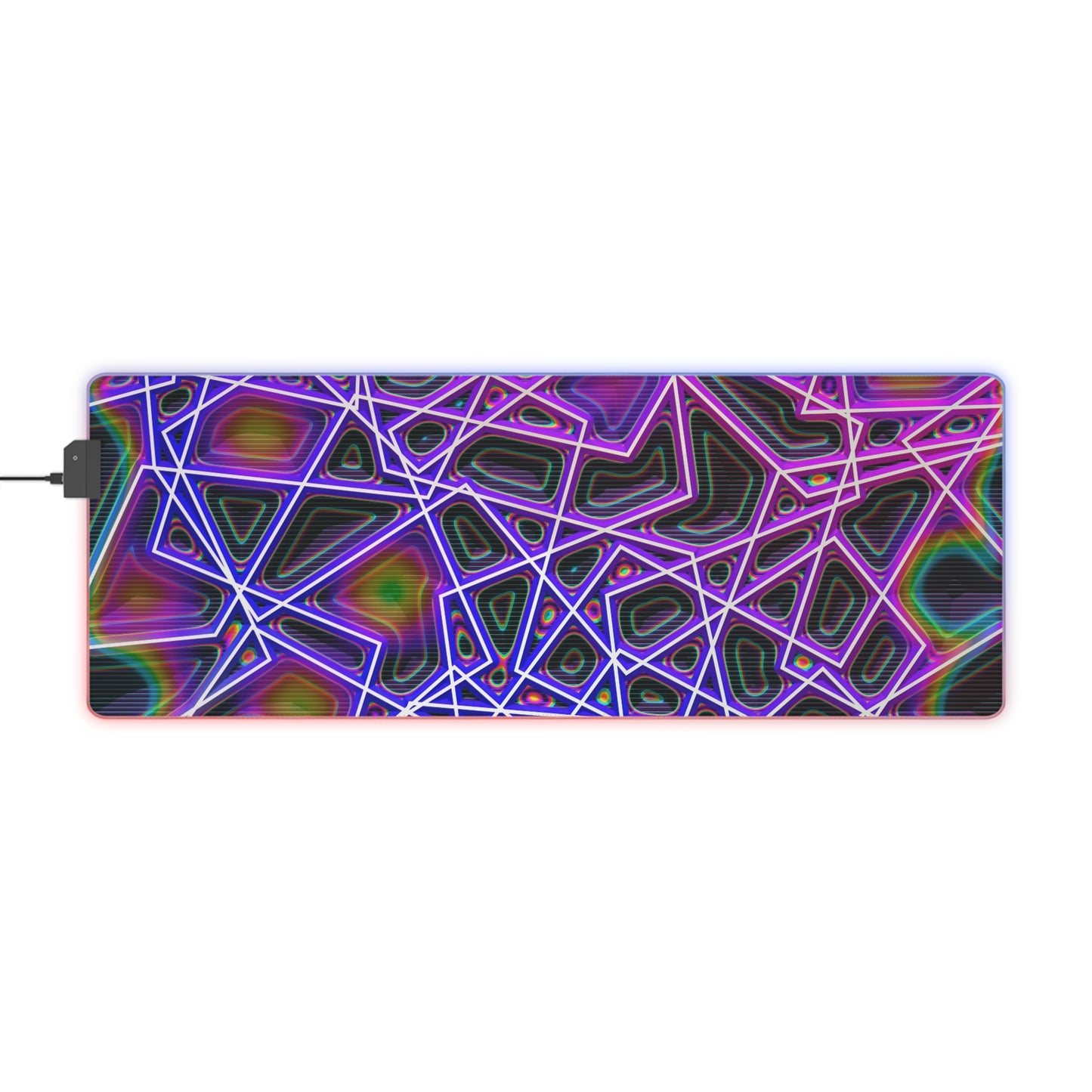 RGB LED Gaming Mouse Pad - Neon Geometric Design