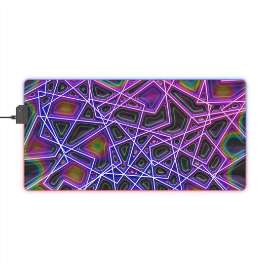 RGB LED Gaming Mouse Pad - Neon Geometric Design