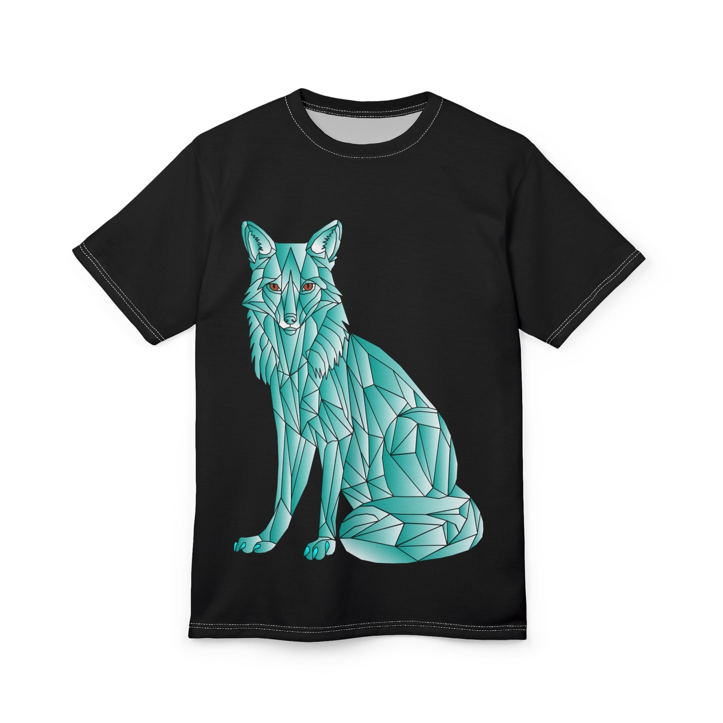 Geometric Fox Unisex Tee - Stylish Cut & Sew Design