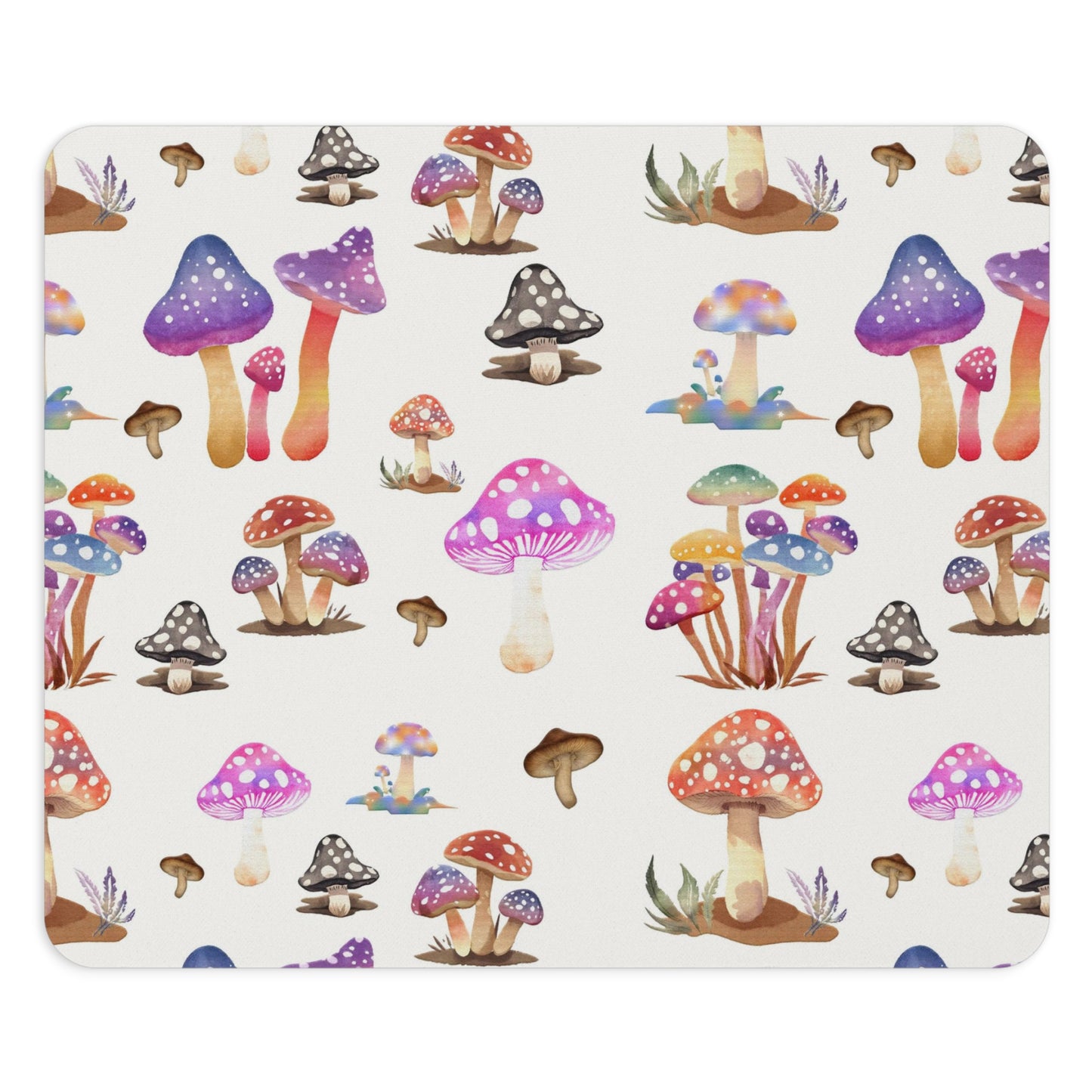 Whimsical Mushroom Mouse Pad - Colorful Fungi Design for Home & Office