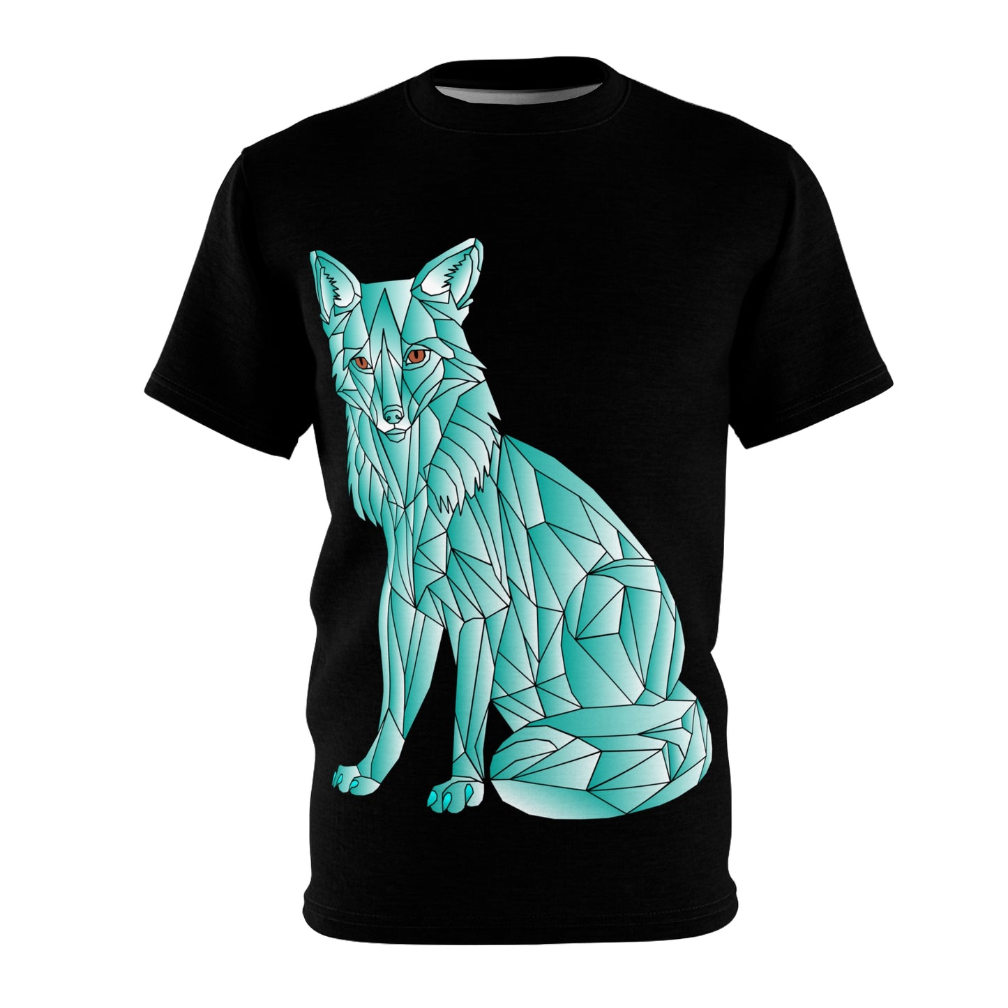 Geometric Fox Unisex Tee - Stylish Cut & Sew Design