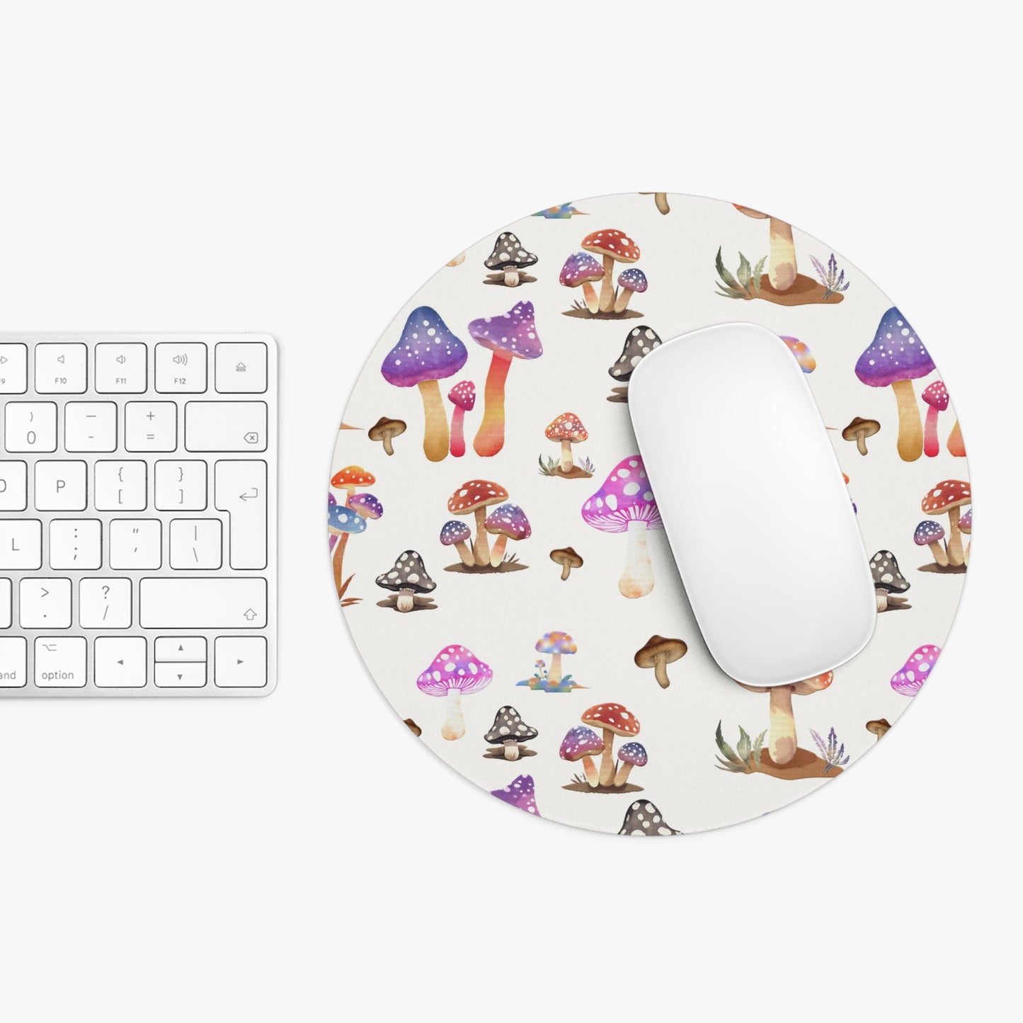 Whimsical Mushroom Mouse Pad - Colorful Fungi Design for Home & Office