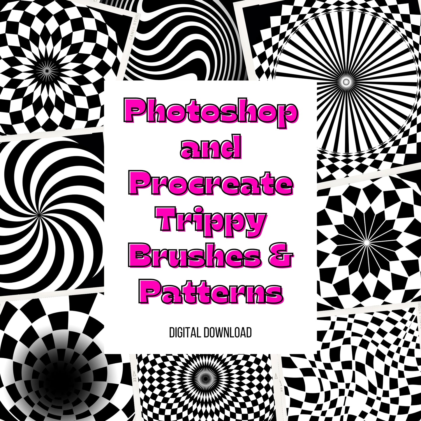 Trippy Geometry Photoshop / Procreate Brushes - Digital Download