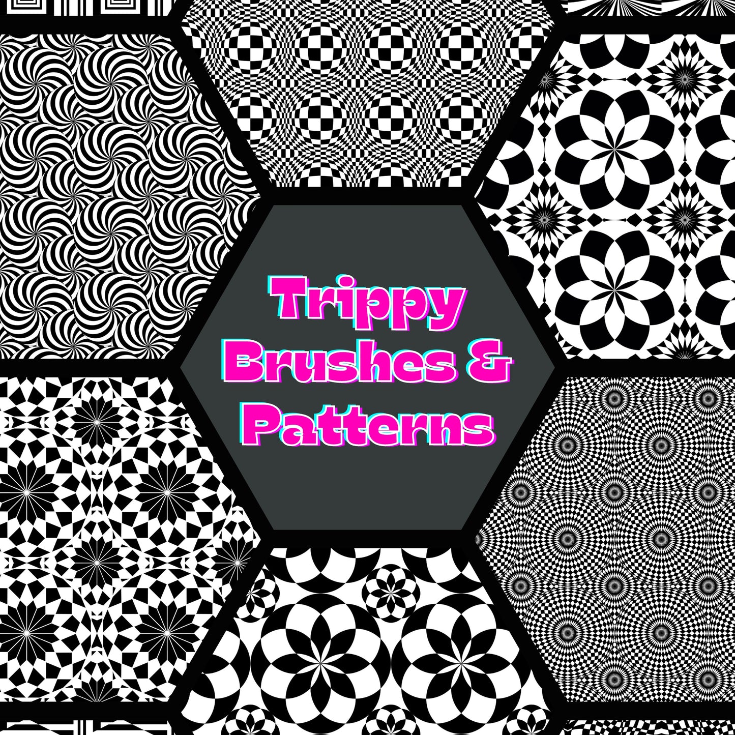 Trippy Geometry Photoshop / Procreate Brushes - Digital Download