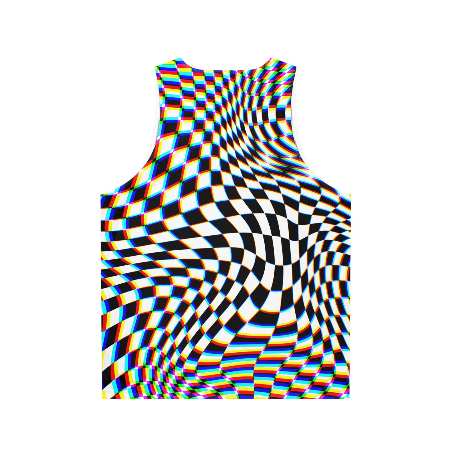 Psychedelic Unisex Tank Top - Colorful Optical Illusion Design