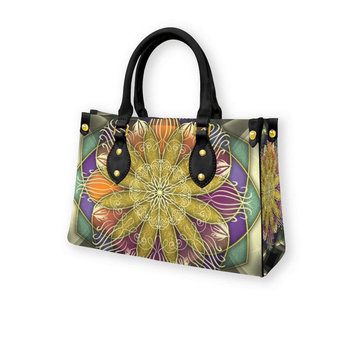 Women's Elegant Tote Bag with Black Handle