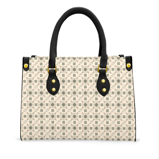 Women's Elegant Tote Bag with Black Handle