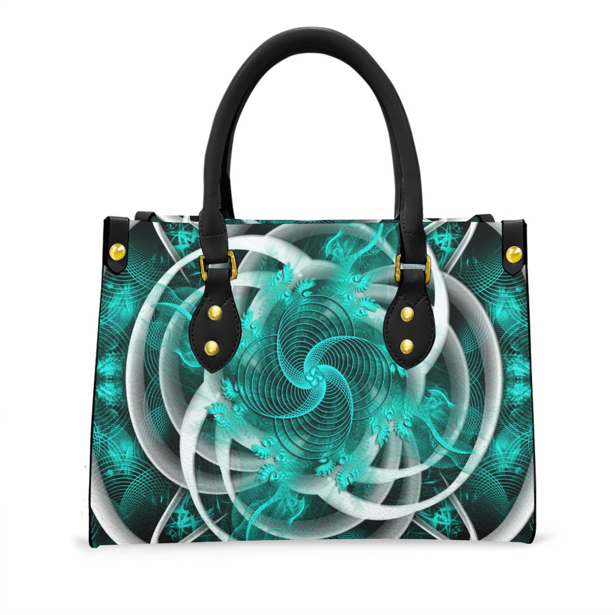 Women's Elegant Tote Bag with Black Handle