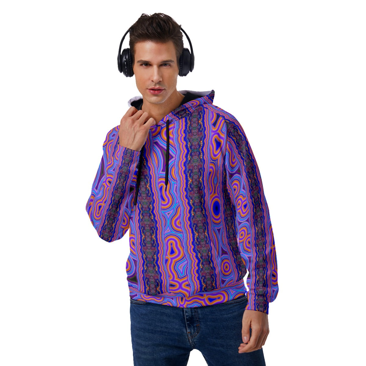 All-Over Print Men's Raglan Pullover Hoodie