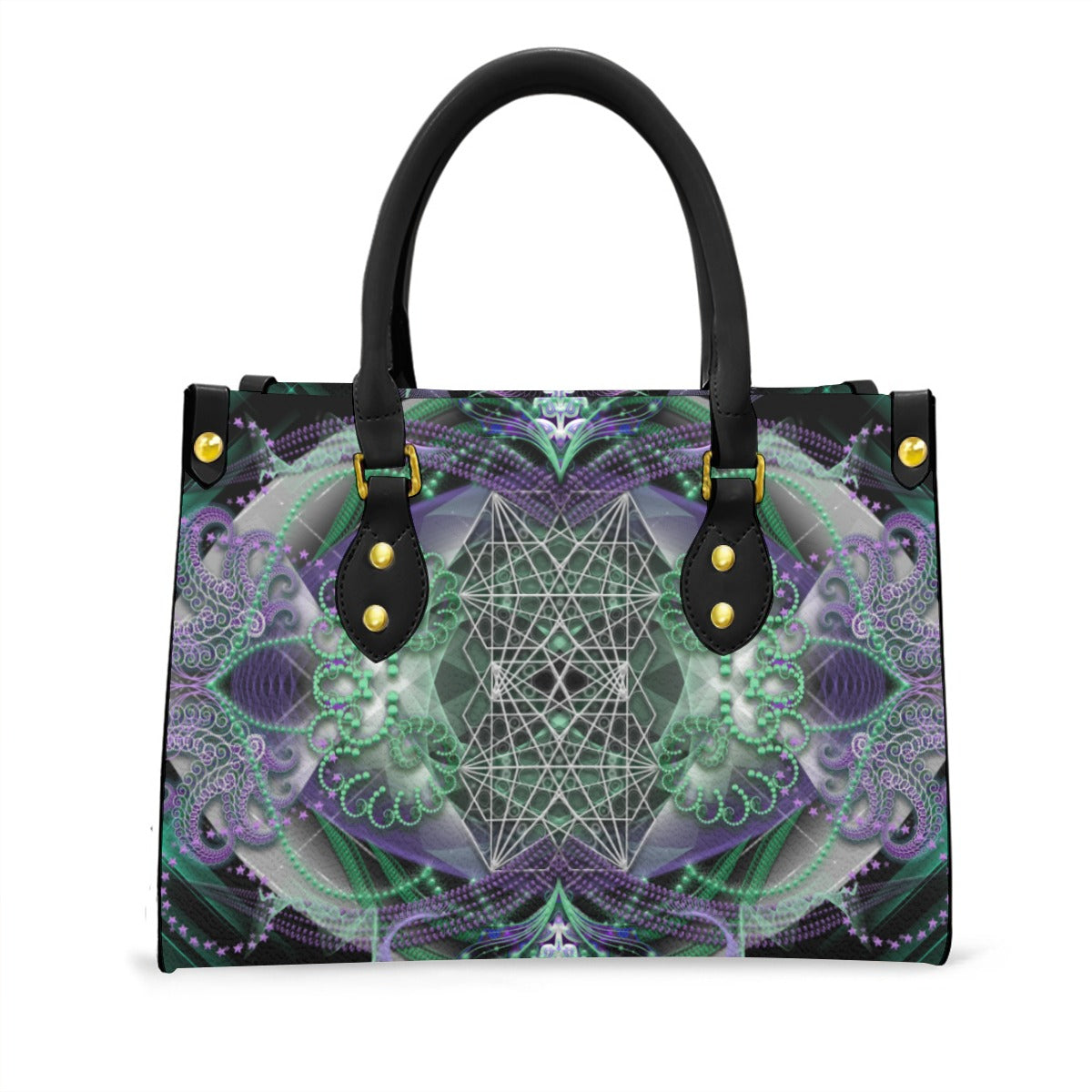 Women's Elegant Tote Bag with Black Handle