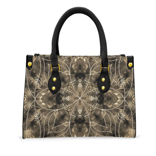 Women's Elegant Tote Bag with Black Handle