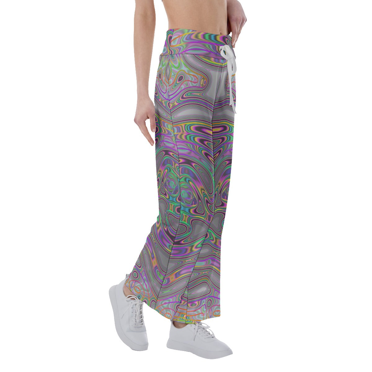 All-Over Print Women's High-waisted Straight-leg Trousers