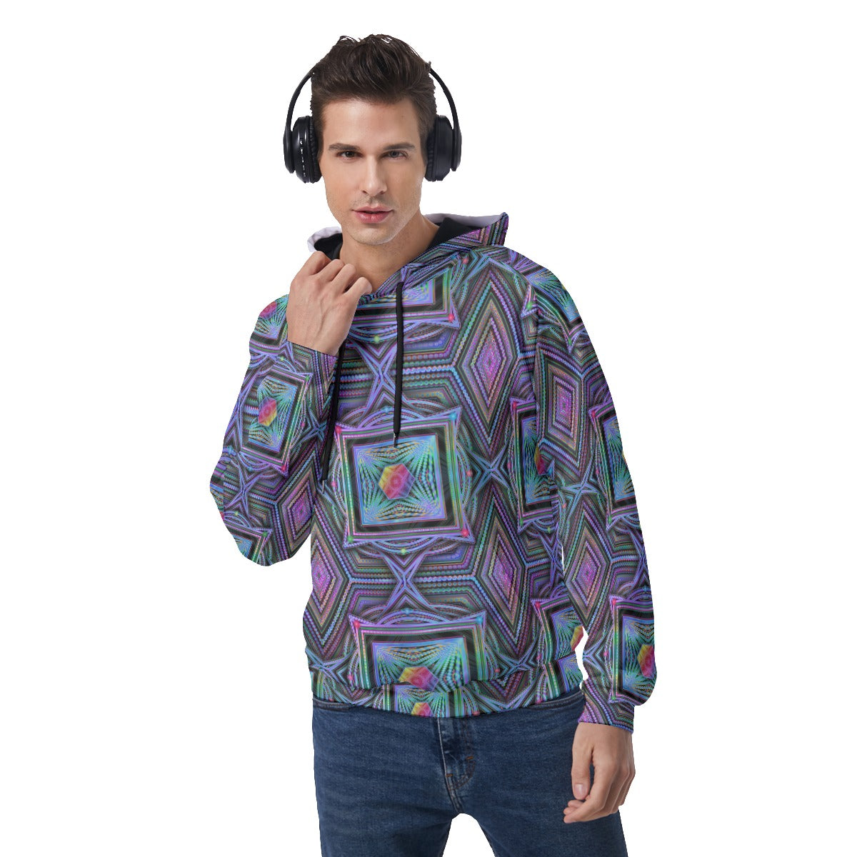 All-Over Print Men's Raglan Pullover Hoodie