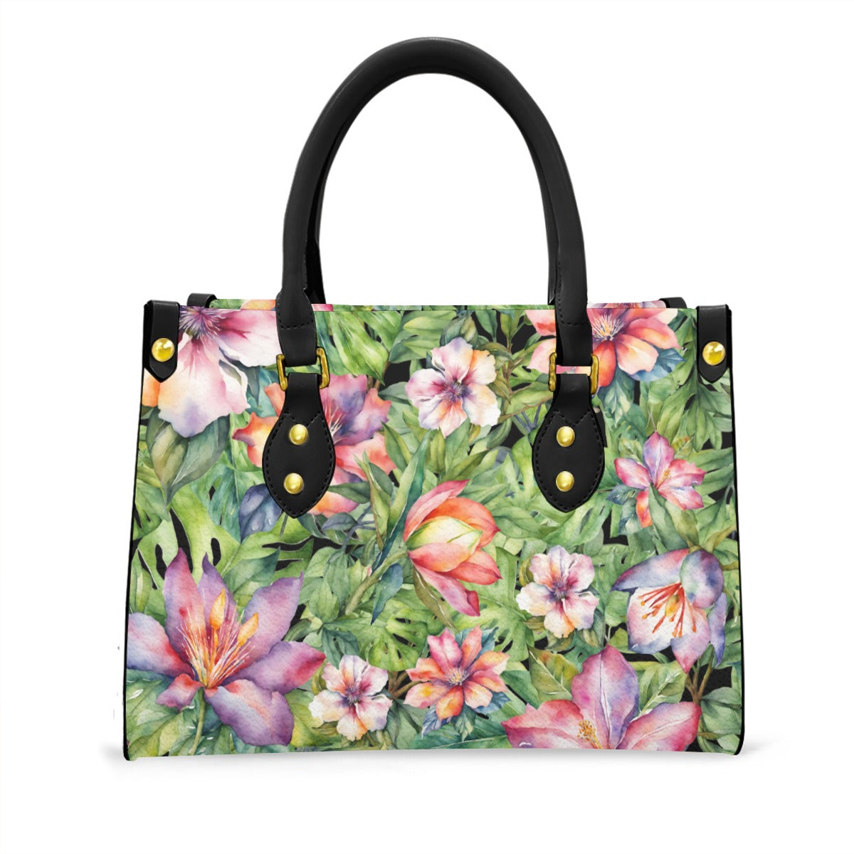 Women's Elegant Tote Bag with Black Handle