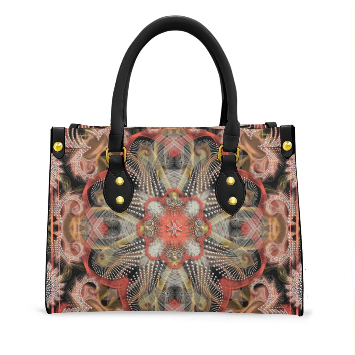 Women's Elegant Tote Bag with Black Handle