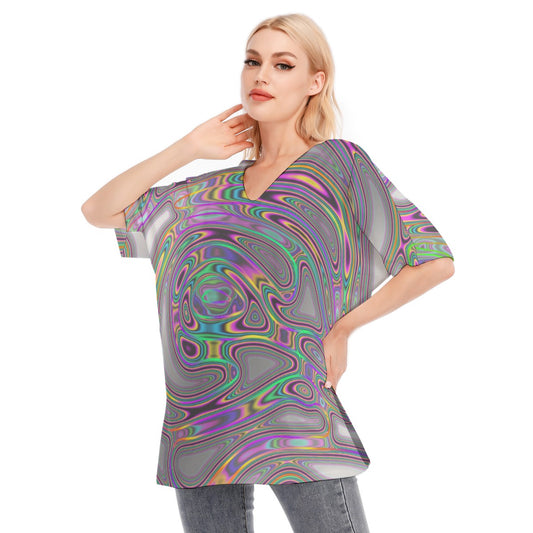 All-Over Print Women's Bat Sleeves Blouse | 190GSM Cotton