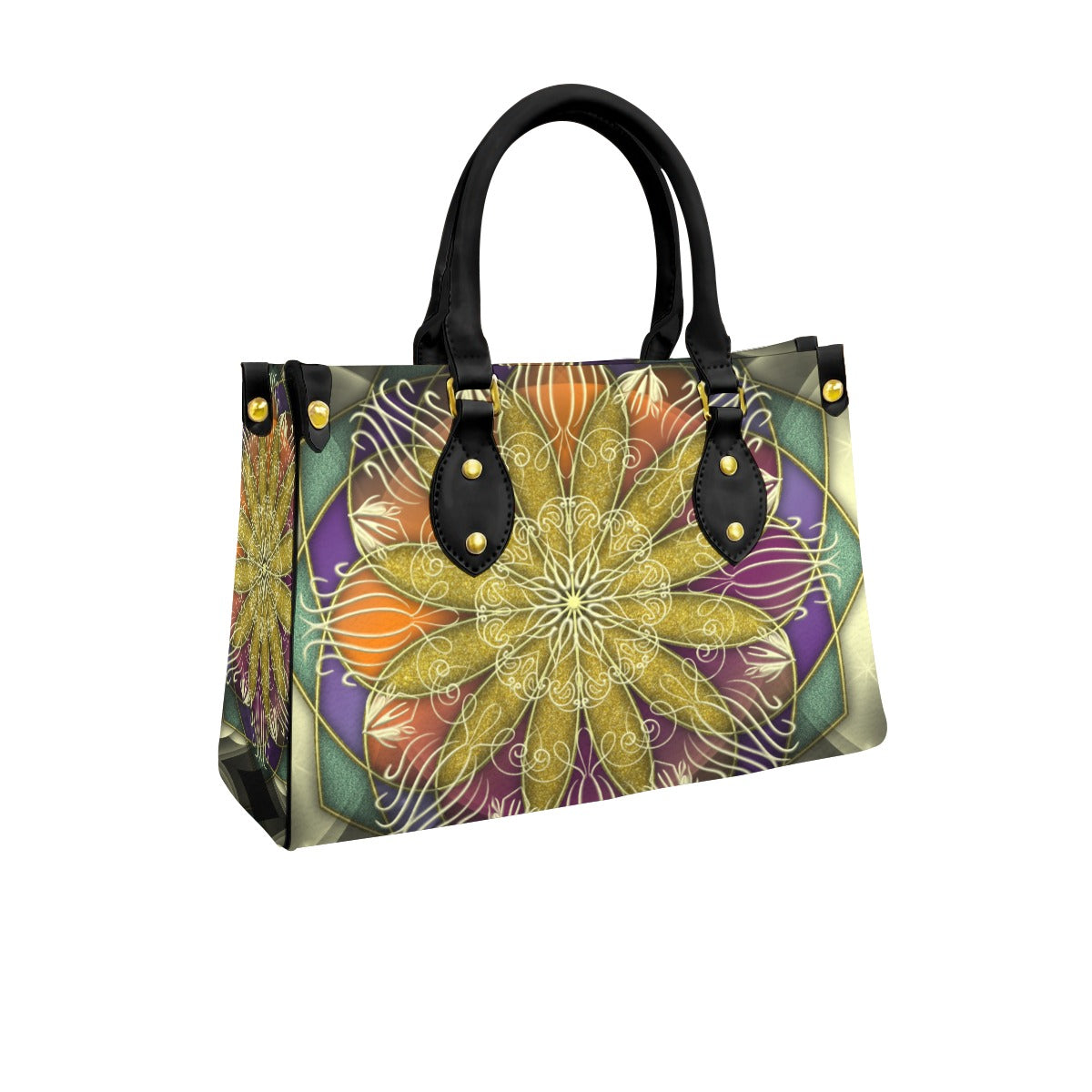 Women's Elegant Tote Bag with Black Handle