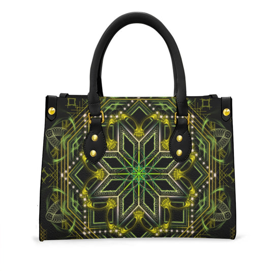 Women's Elegant Tote Bag with Black Handle