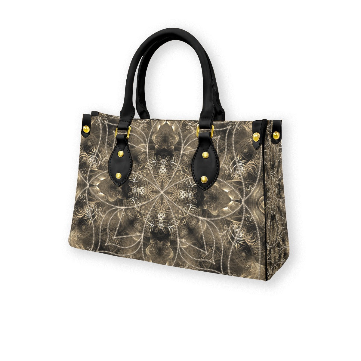 Women's Elegant Tote Bag with Black Handle