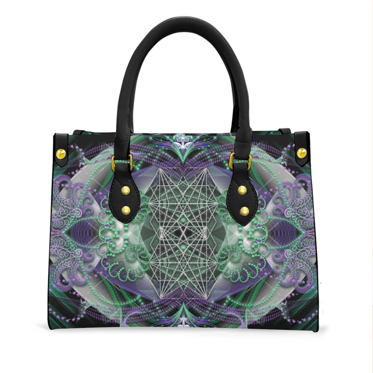 Women's Elegant Tote Bag with Black Handle