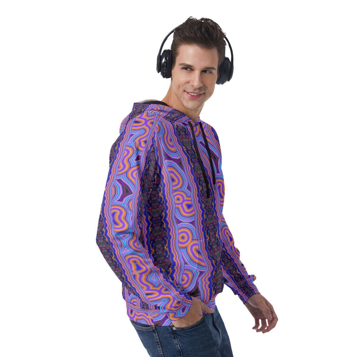 All-Over Print Men's Raglan Pullover Hoodie