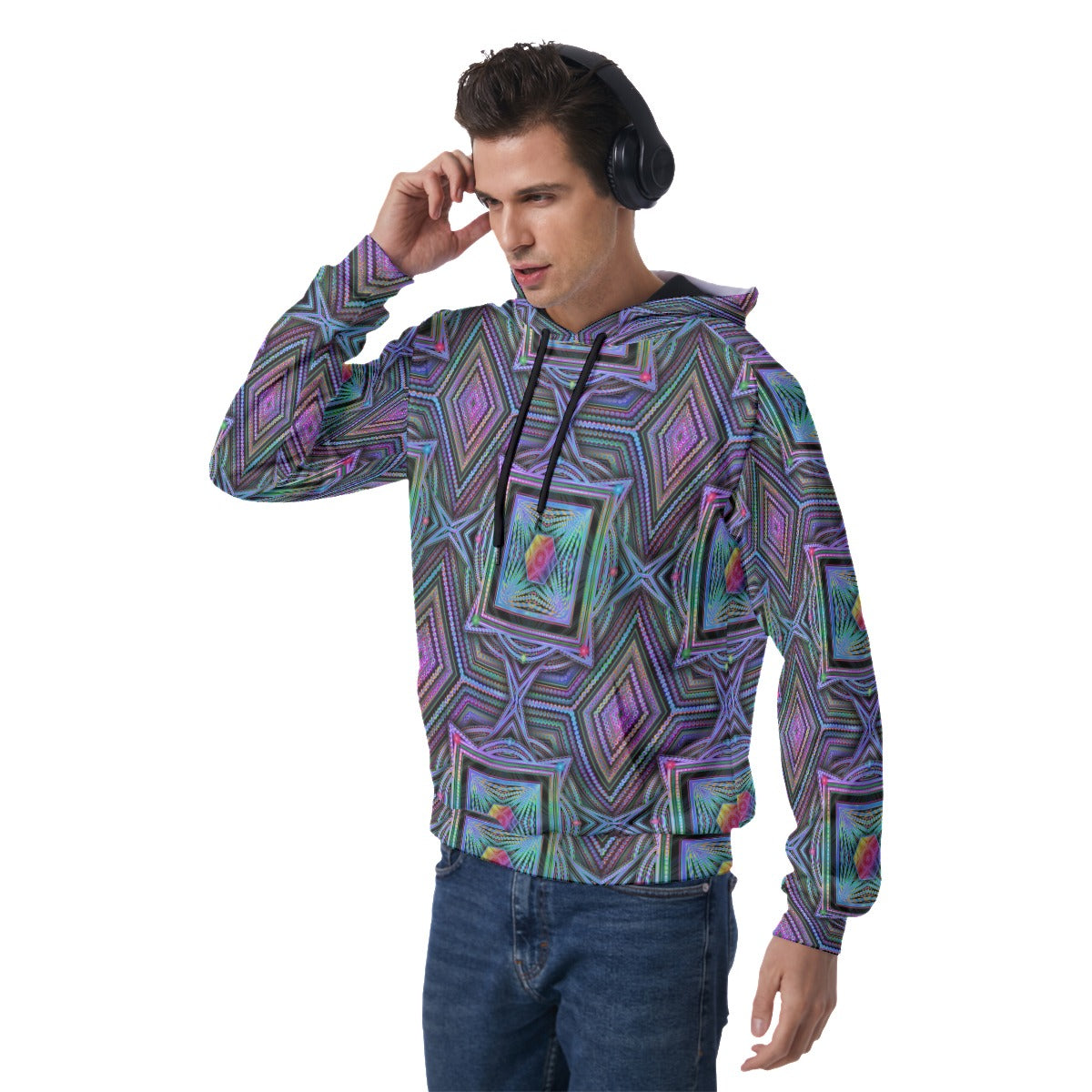 All-Over Print Men's Raglan Pullover Hoodie