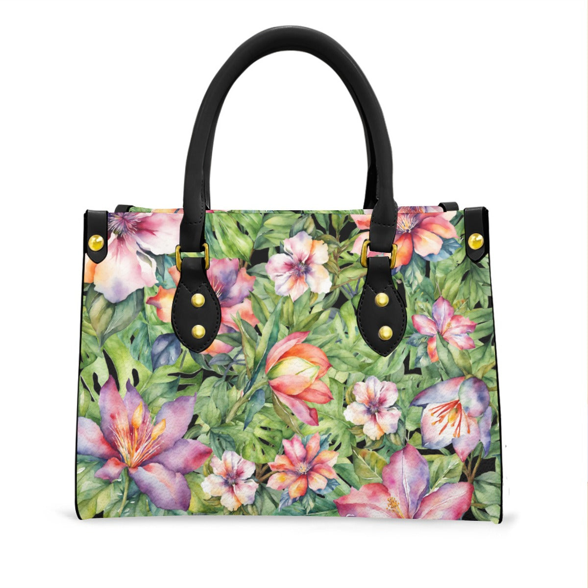 Women's Elegant Tote Bag with Black Handle