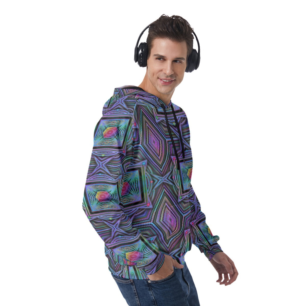 All-Over Print Men's Raglan Pullover Hoodie