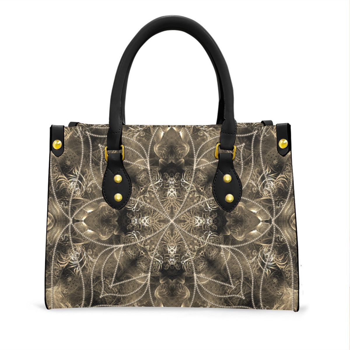 Women's Elegant Tote Bag with Black Handle