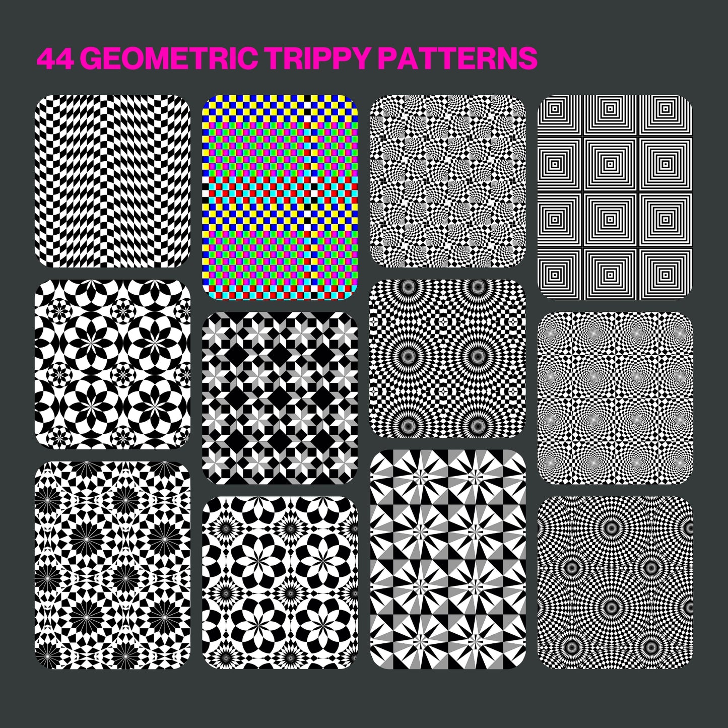 Trippy Geometry Photoshop / Procreate Brushes - Digital Download