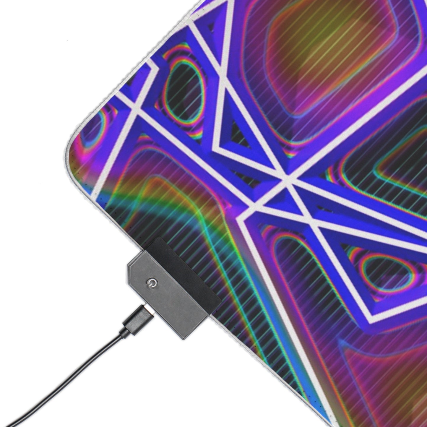 RGB LED Gaming Mouse Pad - Neon Geometric Design