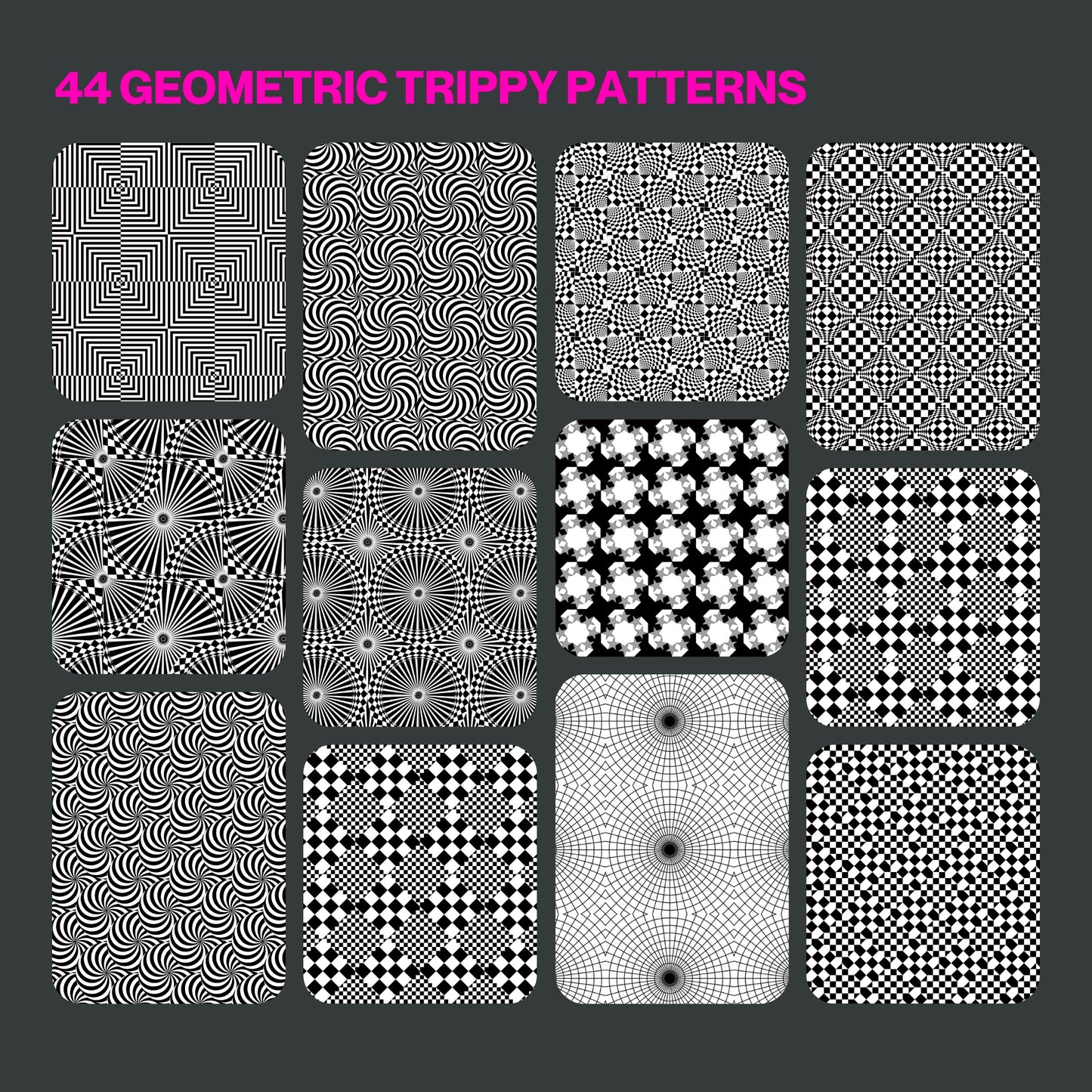 Trippy Geometry Photoshop / Procreate Brushes - Digital Download