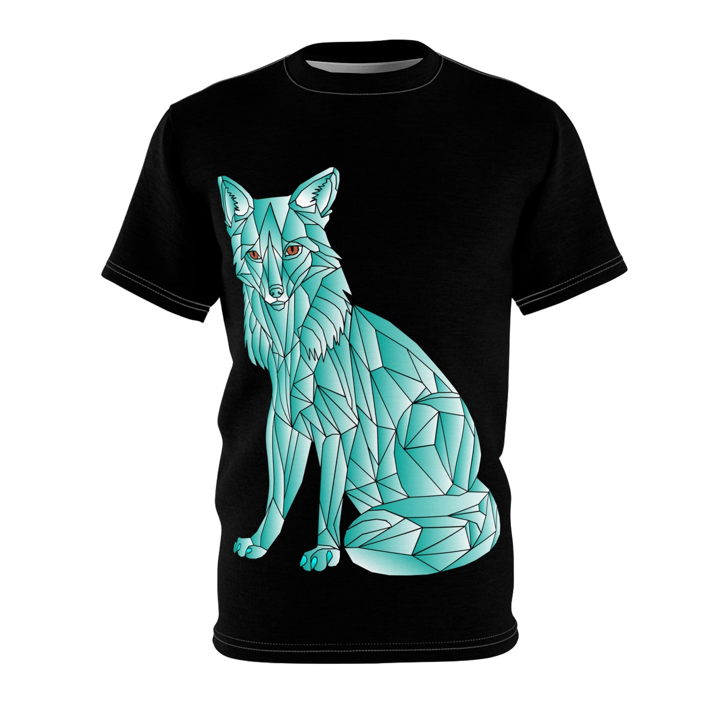 Geometric Fox Unisex Tee - Stylish Cut & Sew Design