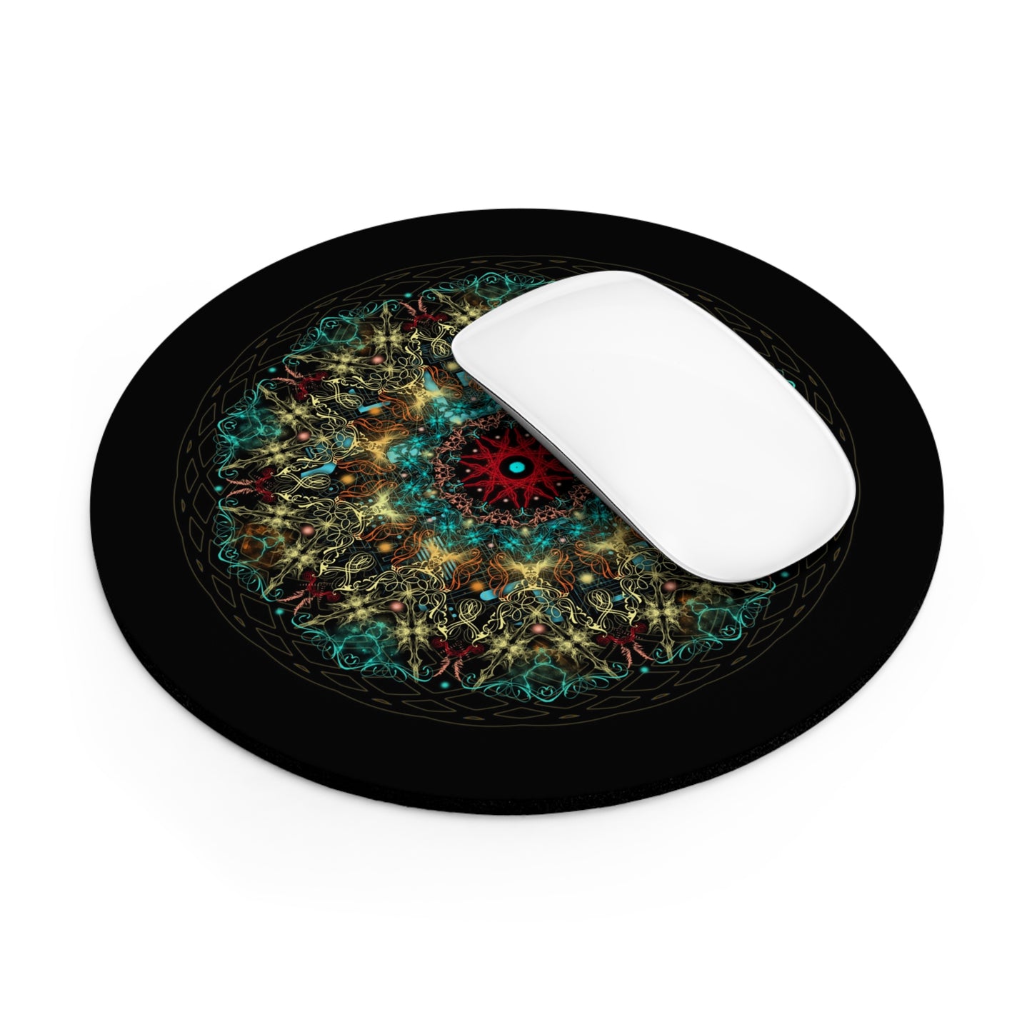 Mystical Mandala Mouse Pad - Vibrant Design for Creative Workspaces