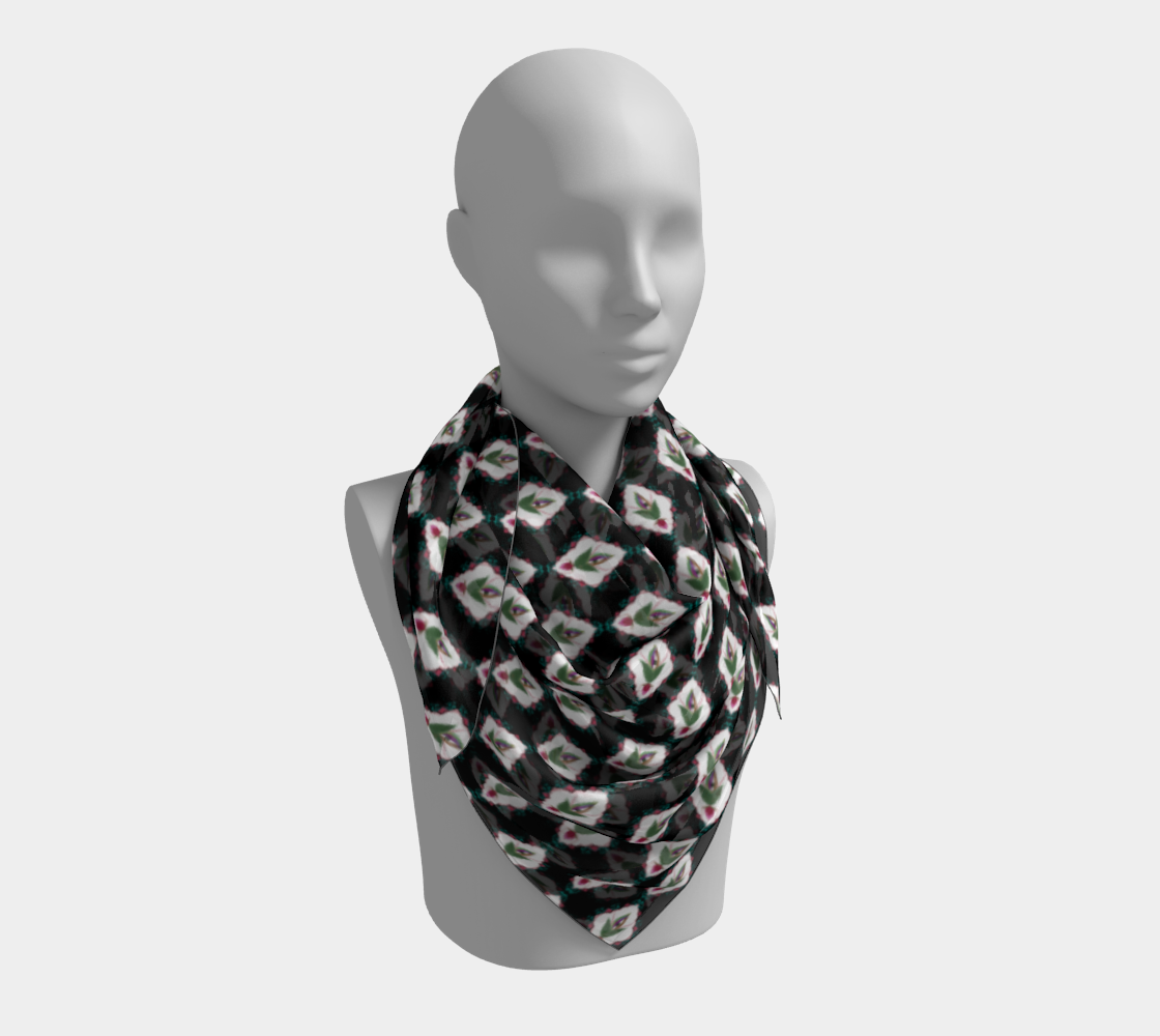 Eye Plant Scarf Black