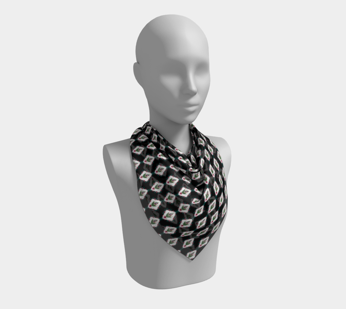 Eye Plant Scarf Black