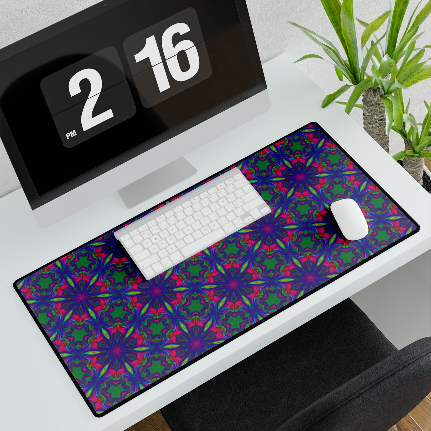 Vibrant Kaleidoscope Desk Mat - Stylish Office Decor for Creatives