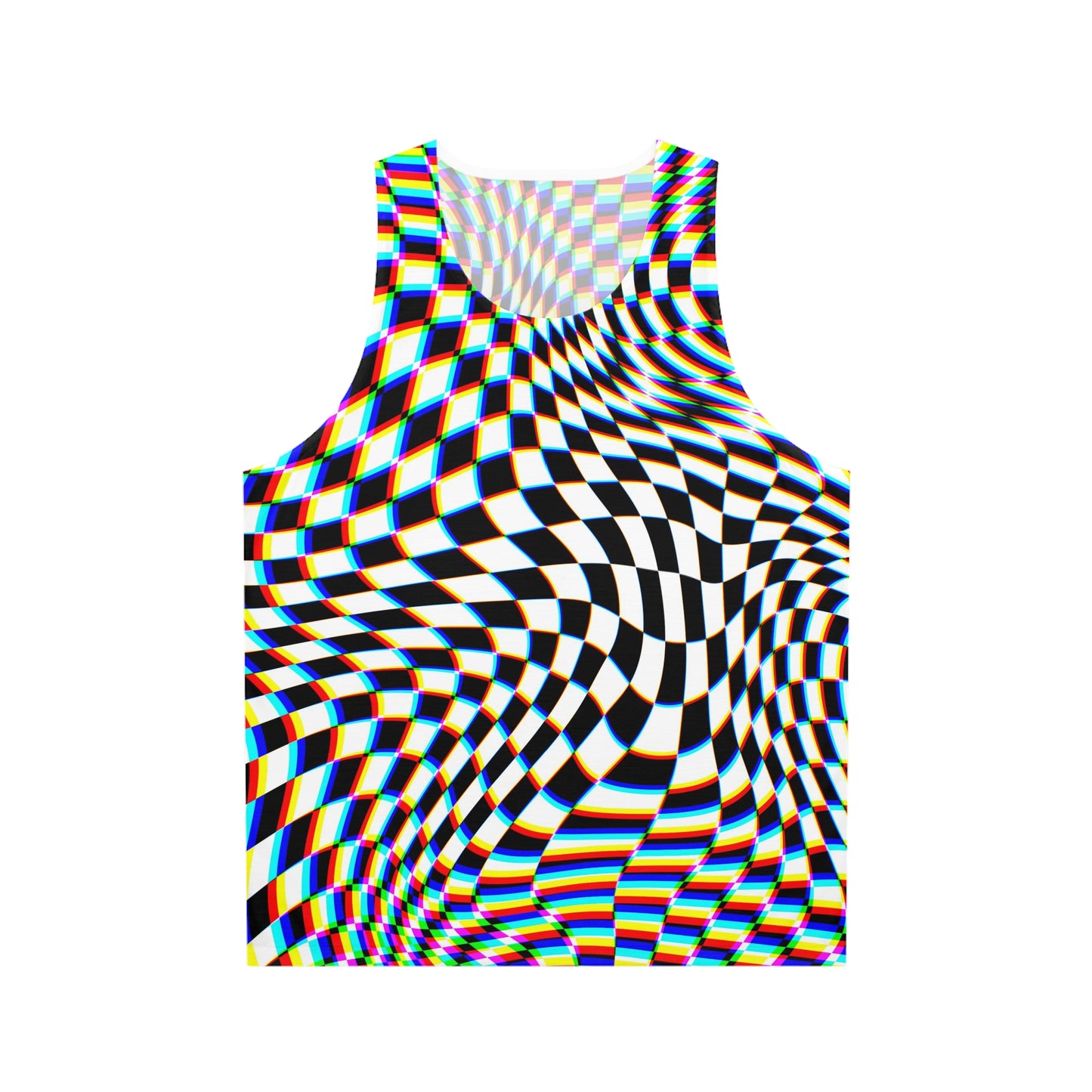 Psychedelic Unisex Tank Top - Colorful Optical Illusion Design