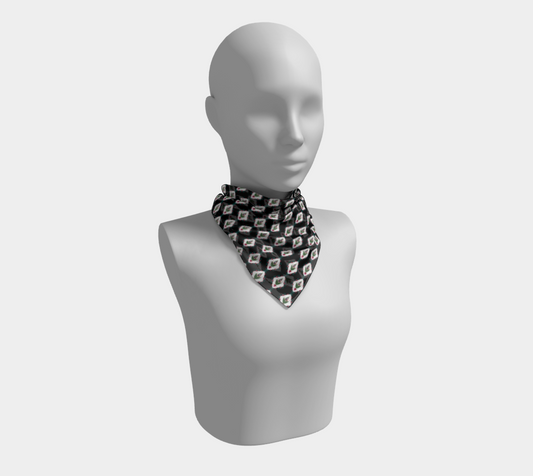 Eye Plant Scarf Black