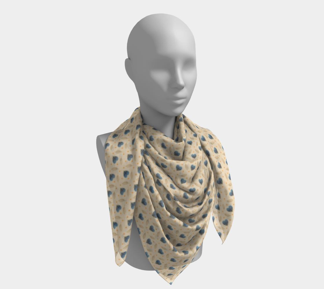 Blue Hearts Scarf