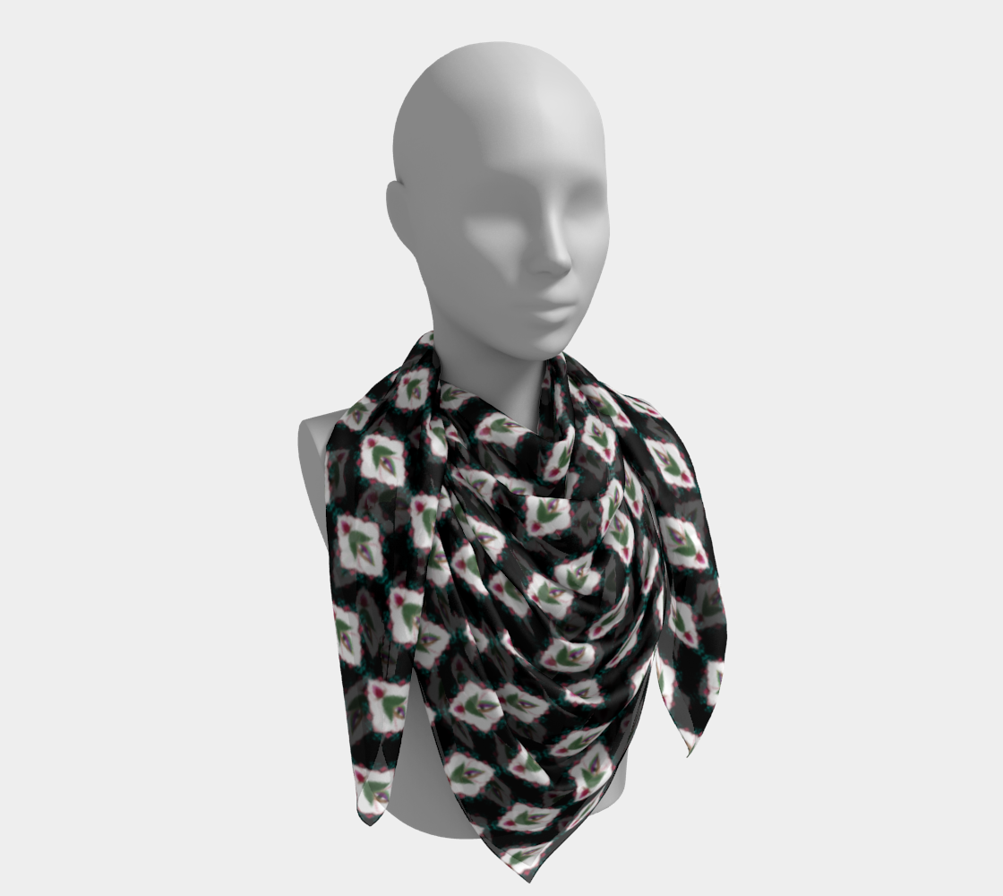 Eye Plant Scarf Black