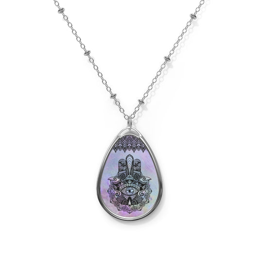 Hamsa - Oval Necklace