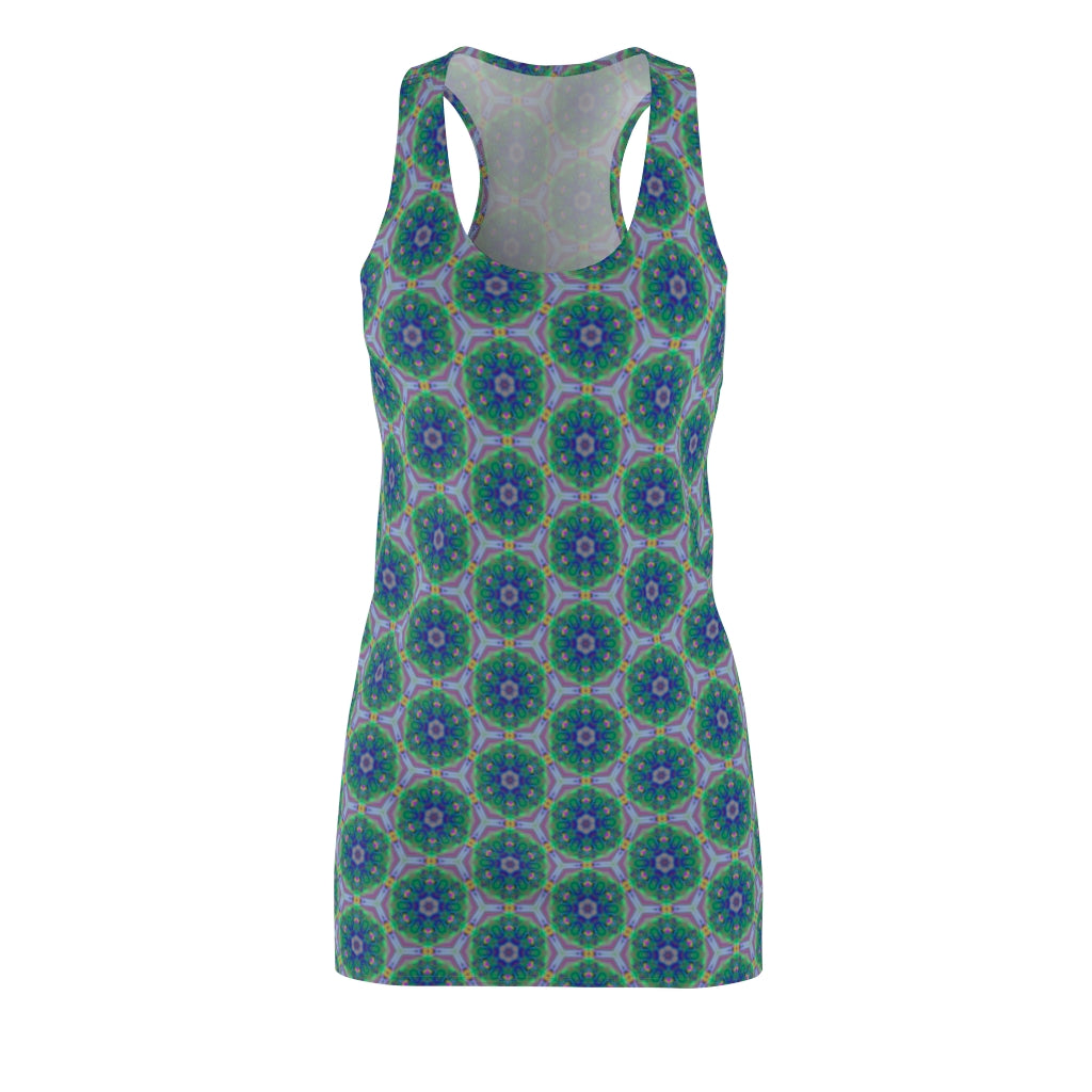 Women's Cut & Sew Racerback Dress in Green Haze