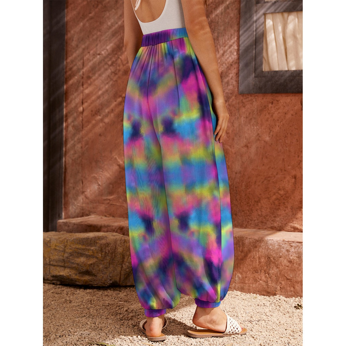 Tie Dye Style Print Women's Carrot Pants